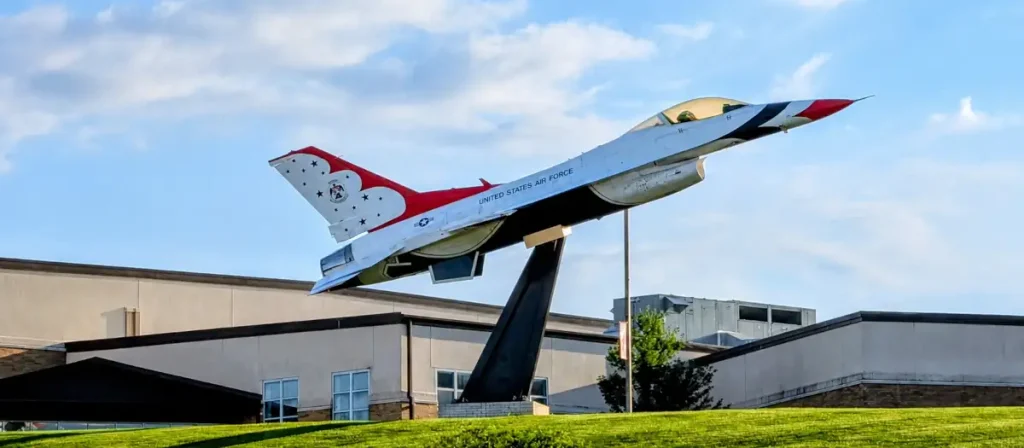 The US Air Force jet located in front of Union Local High School in Belmont, Ohio